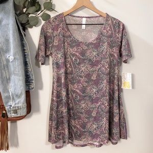 🆕⫸ NWT LuLaRoe Perfect T Purple Floral Print XXS